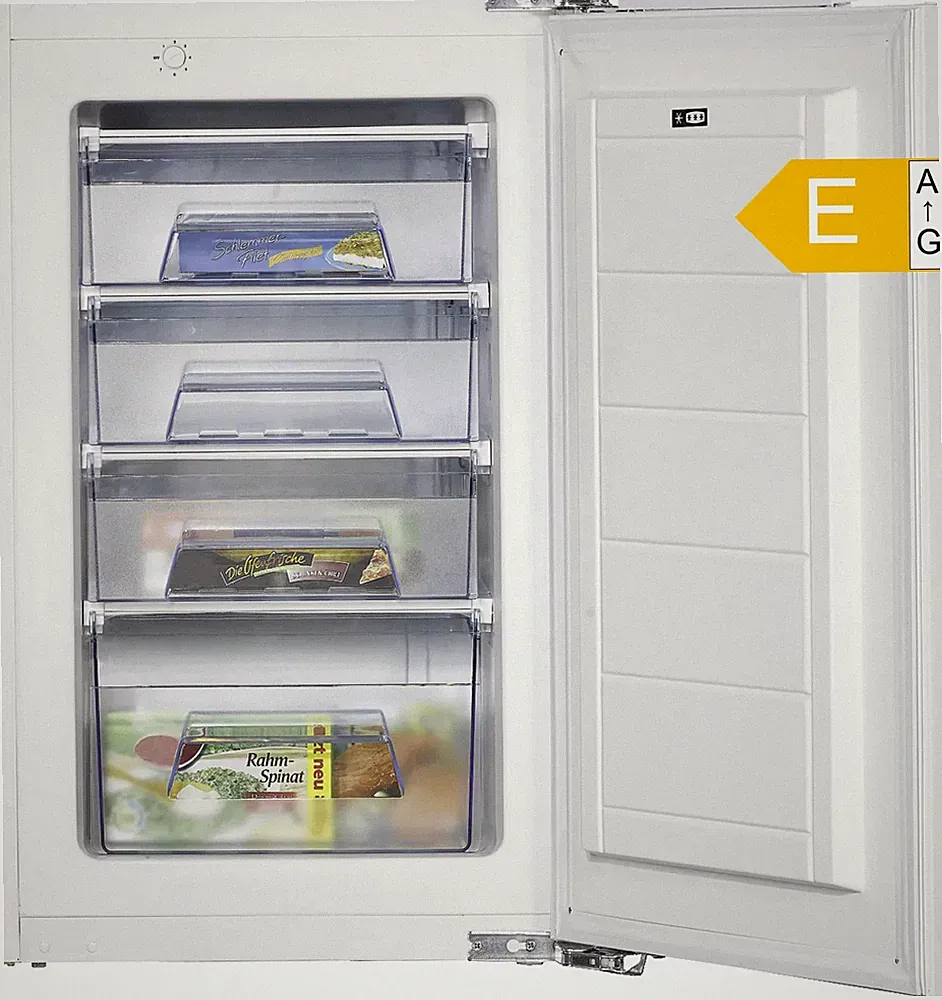 Amica Einbau Gefrierschrank EGS 16183 77L 88cm Festtür Weiß 4 Schubladen E