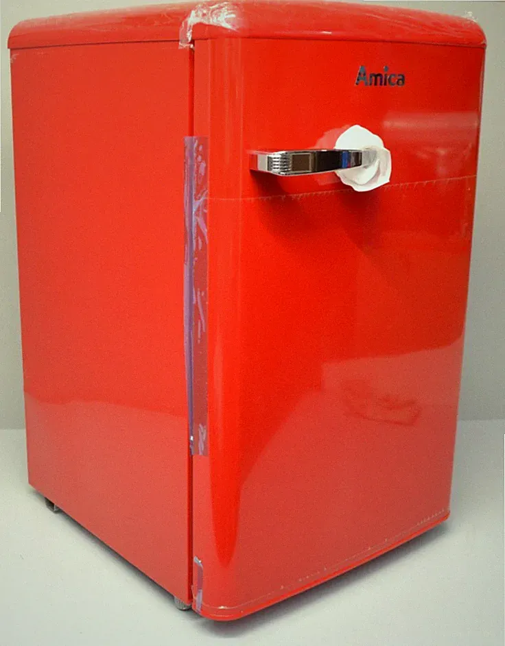 Amica KS15610R Retro-Kühlschrank 55cm breit, 87,5cm hoch, 108L, mit Gefrierfach