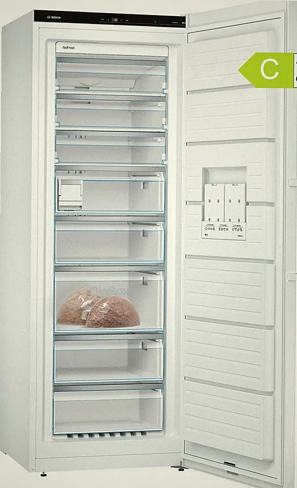 Bosch Gefrierschrank GSN58AWCV NoFrost 366L weiß XXL Schubladen LED