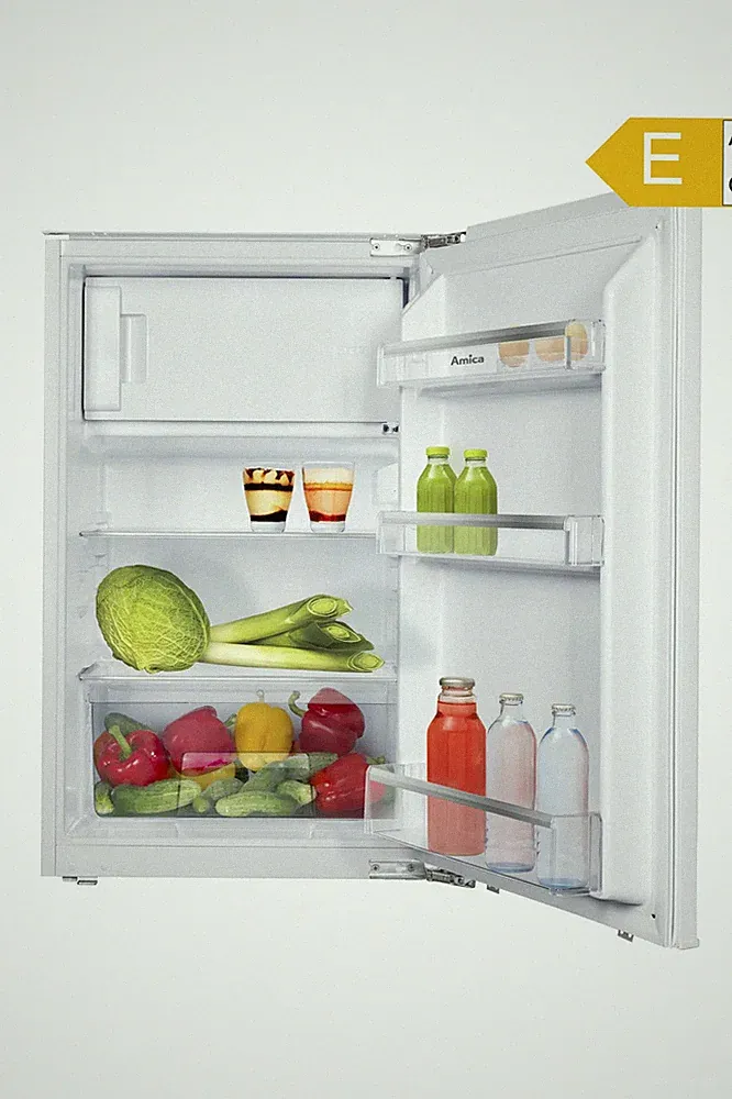 Einbaukühlschrank 88cm Gefrierfach Festtür 116l E Inverter LED weiß