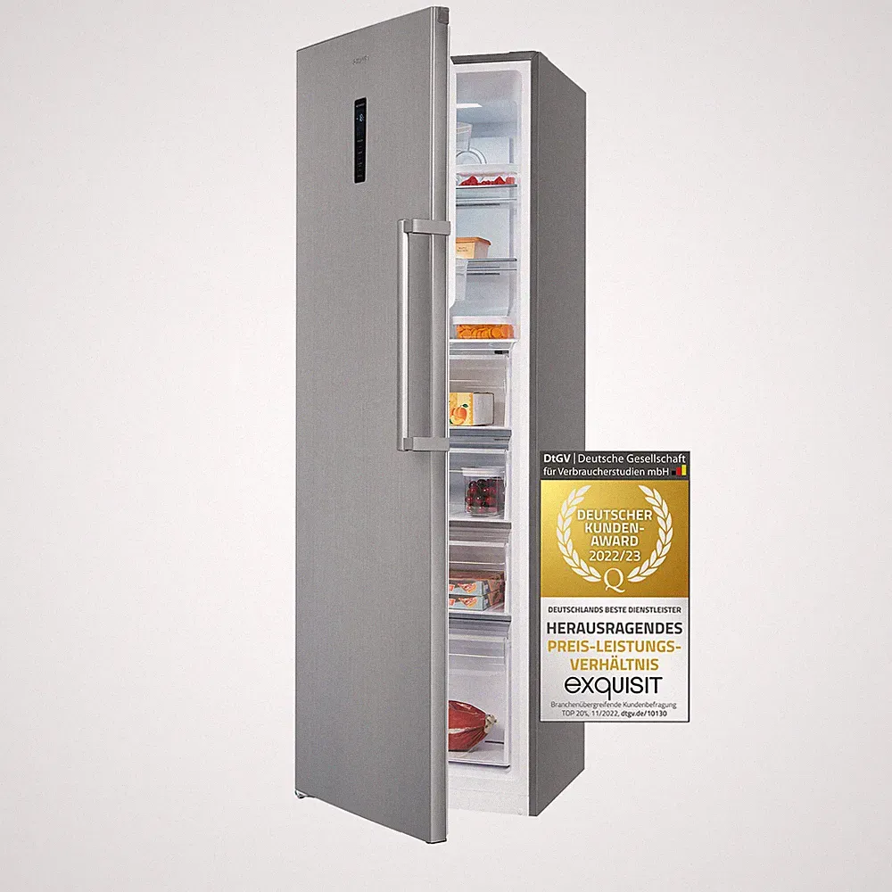 Exquisit Gefrierschrank GS295-NF-H-040D inoxlook | NoFrost | 274 l Nutzinhalt