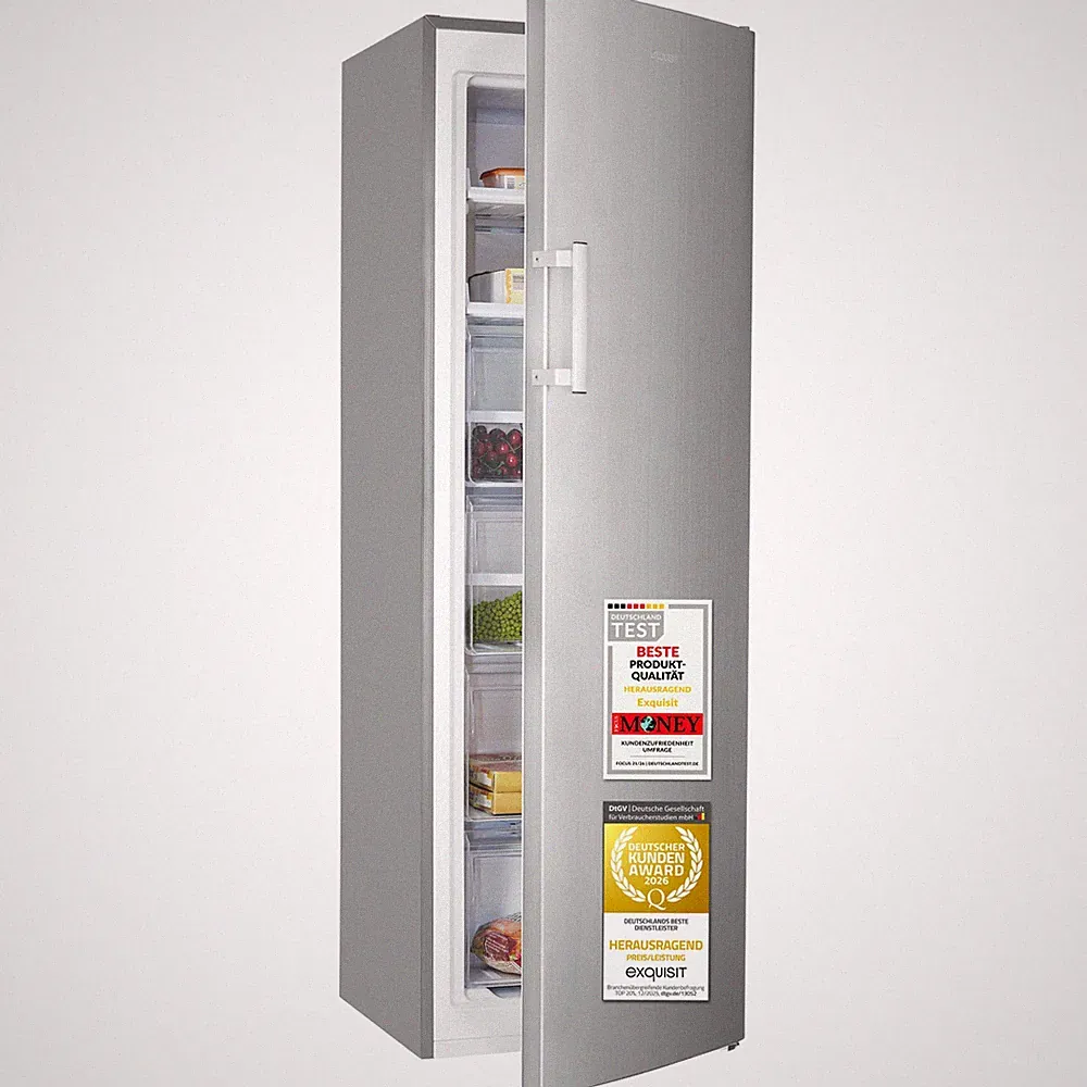 Exquisit Gefrierschrank GS5271-NF-H-040C inoxlook | No Frost | 204 Liter