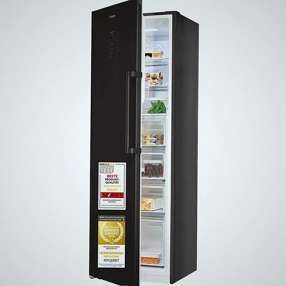 Exquisit Gefrierschrank, NoFrost, Alarm-Funktion, GS5295-NF-H-040C inoxlook-az