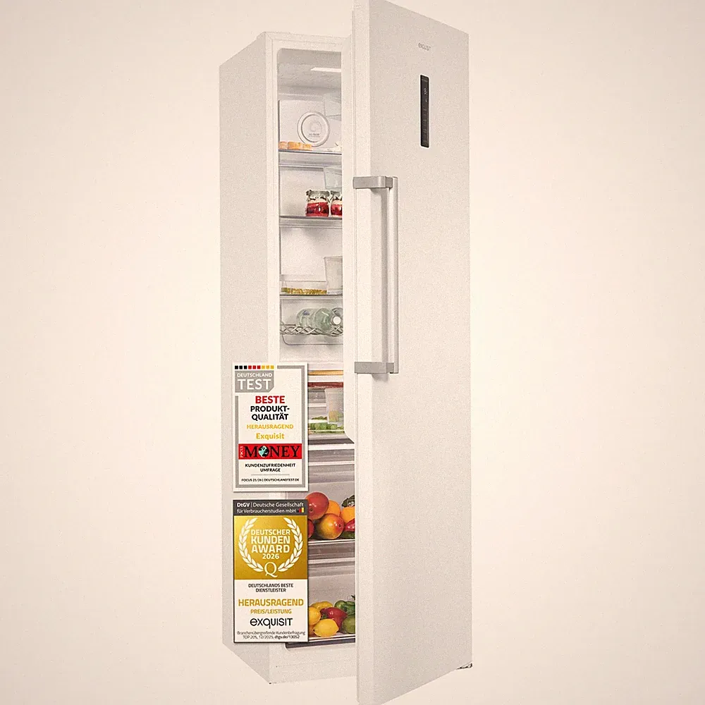 Exquisit Kühlschrank ohne Gefrierfach, 359 L, No-Frost, KS5360-V-HE-040D weiss