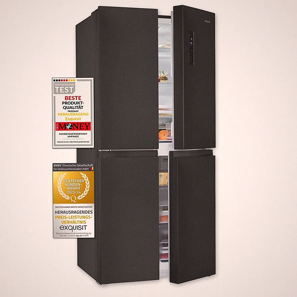 Exquisit Multidoor MD425-150-040C inoxlook-az | No Frost | Nutzinhalt: 421 L | T