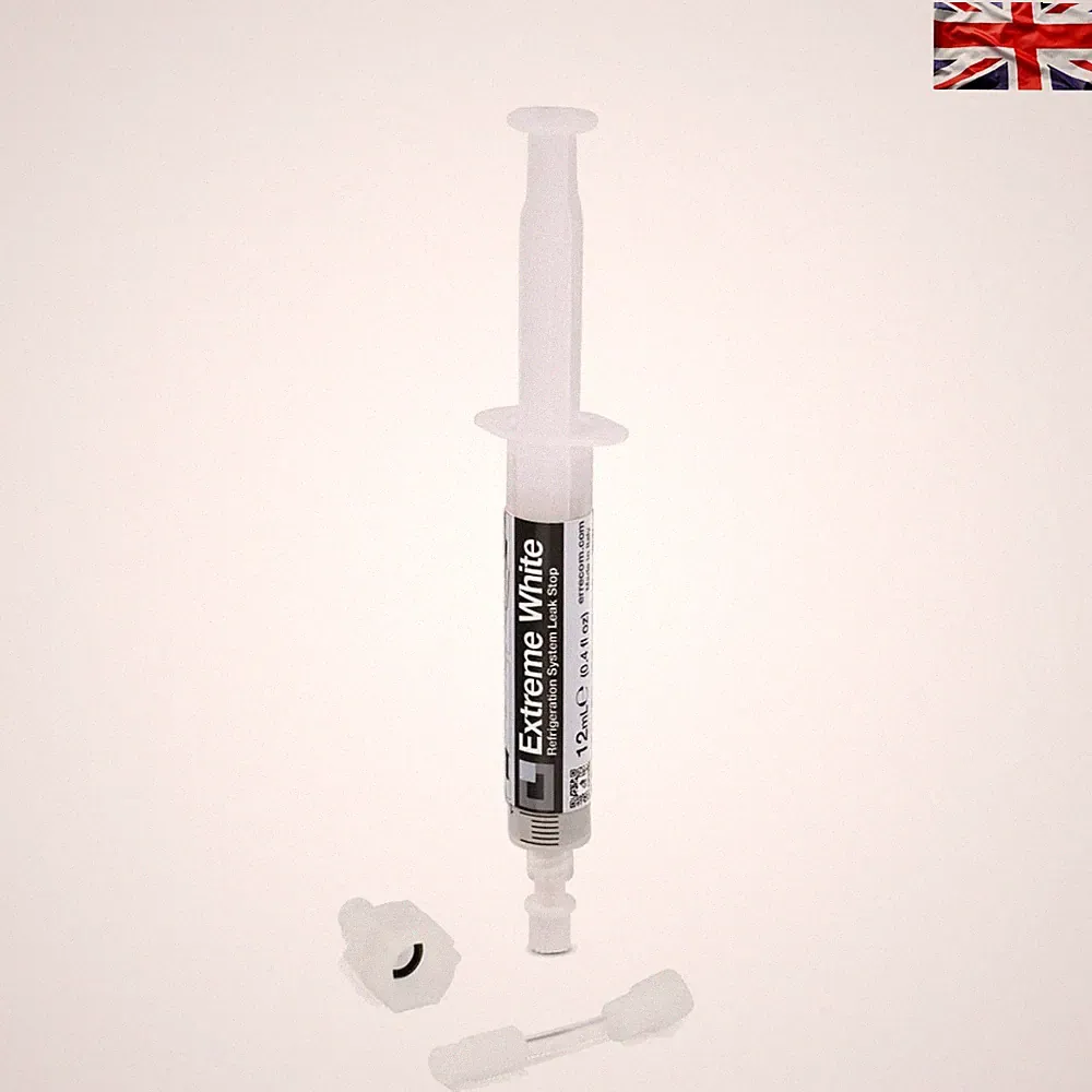 Extreme White 12 ml Kältemittel Leckstop - Dichtungen bis 0,3 mm mit SAE Adapter