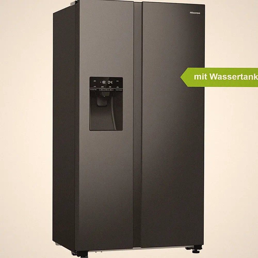 Freistehender Side-by-Side Kühlschrank 566L NoFrost Schwarz Eiswürfelbereiter