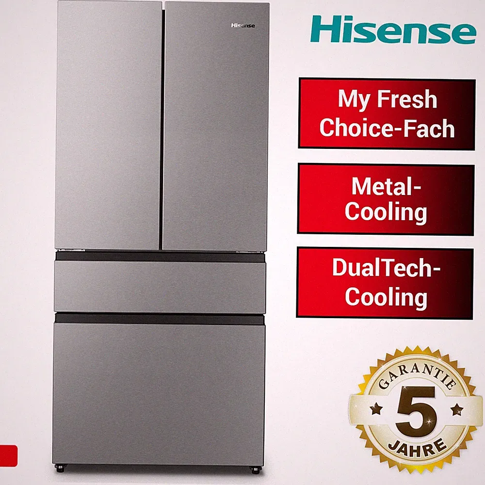 French Door Kühl-Gefrier-Kombination Hisense RF540N4SBI2 181,7cm 480L NoFrost