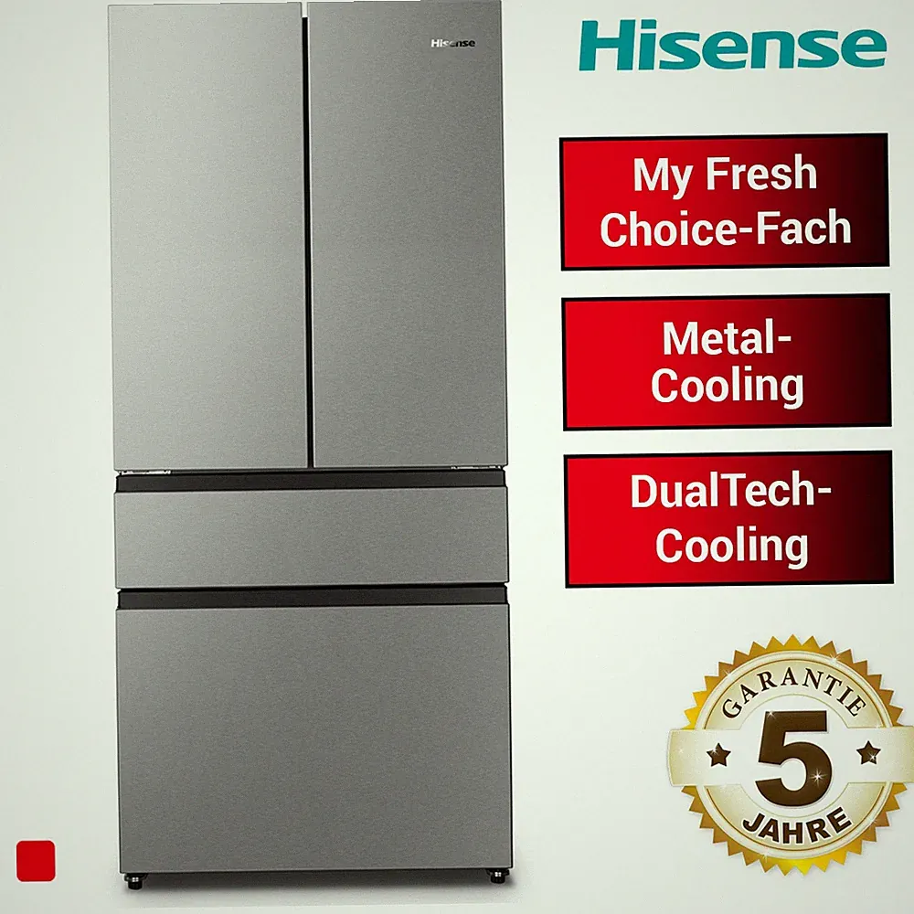 French Door Kühl-Gefrier-Kombination Hisense RF540N4SBI2 181,7cm 480L NoFrost