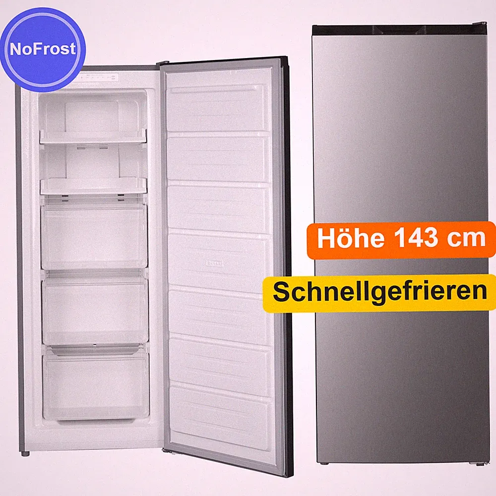 Gefrierschrank 161L Nutzinhalt NoFrost Schnellgefrieren 3 Gefrierschubladen