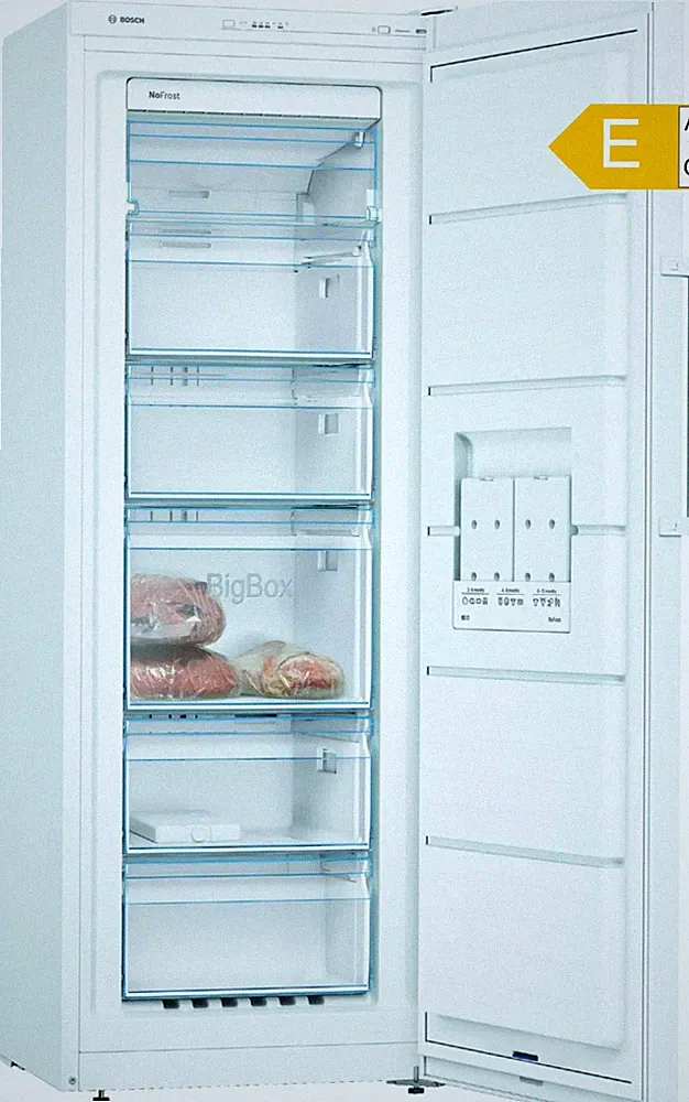 Gefrierschrank NoFrost 200L weiß EEK E leise 39dB BigBox 161x60x65cm Serie4