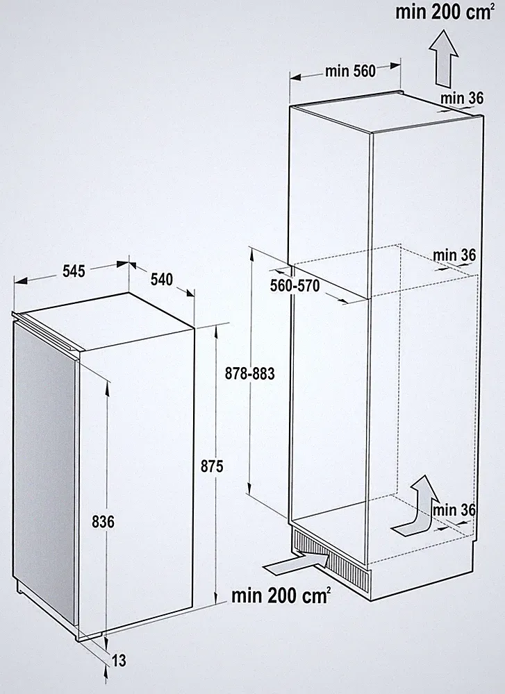 Gorenje FNCI508D61WFE 91 l Einbau Gefrierschrank 153,88 kWh Jahr NoFrost