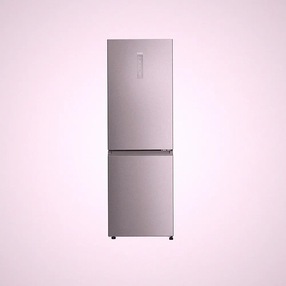 Haier 60 cm breiter, 352 liter fassender no-frost-kühlschrank aus edelstahl