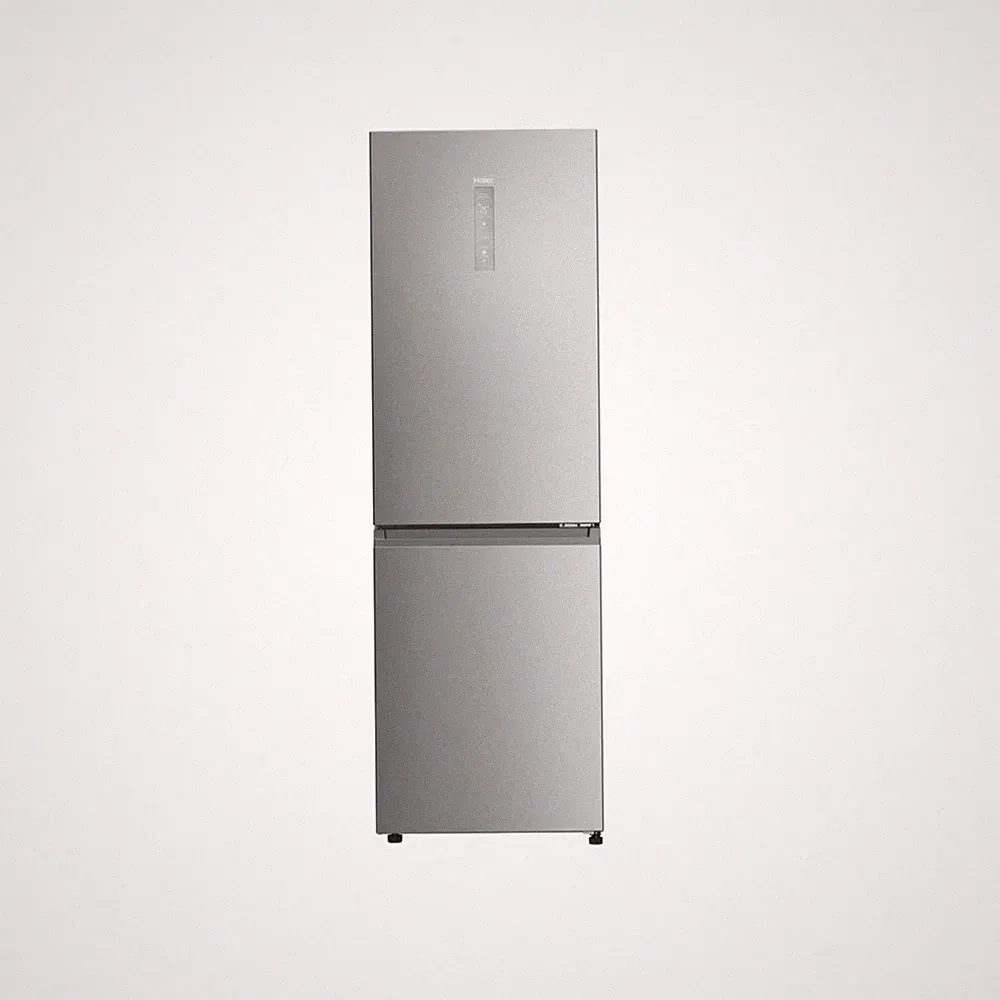 Haier 60 cm breiter, 352 liter fassender no-frost-kühlschrank aus edelstahl