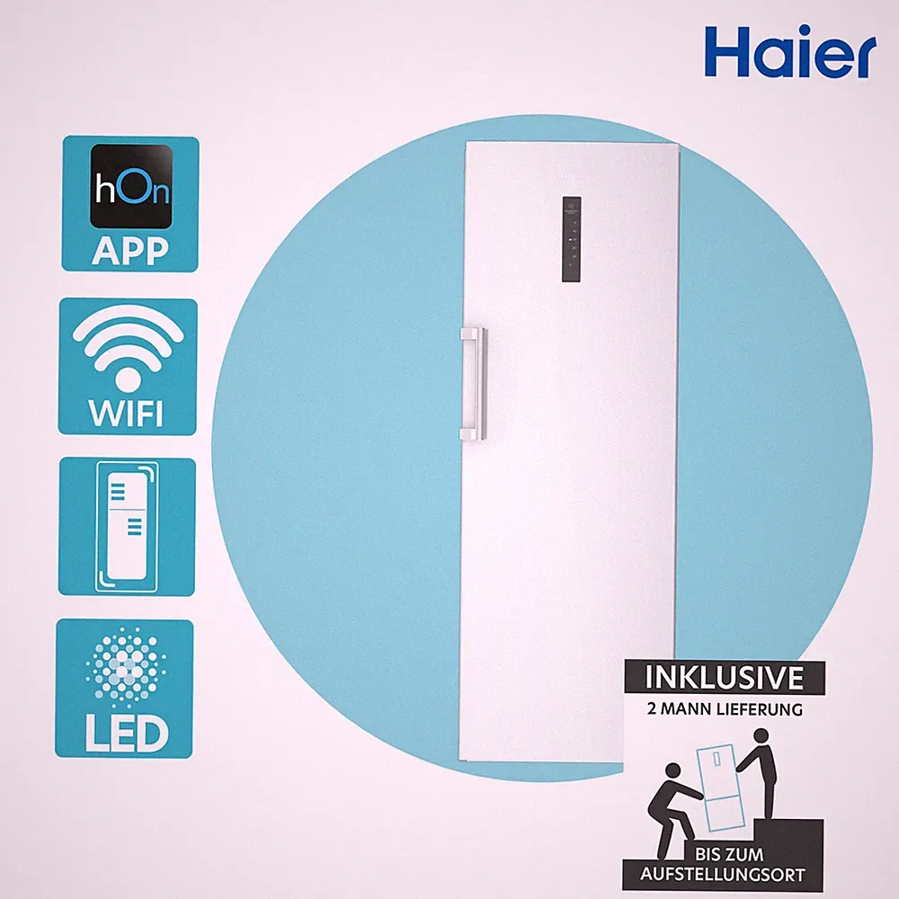 Haier H3F285WEH1 Gefrierschrank hON-App InstaSwitch No Frost Fresher Zone 2ML