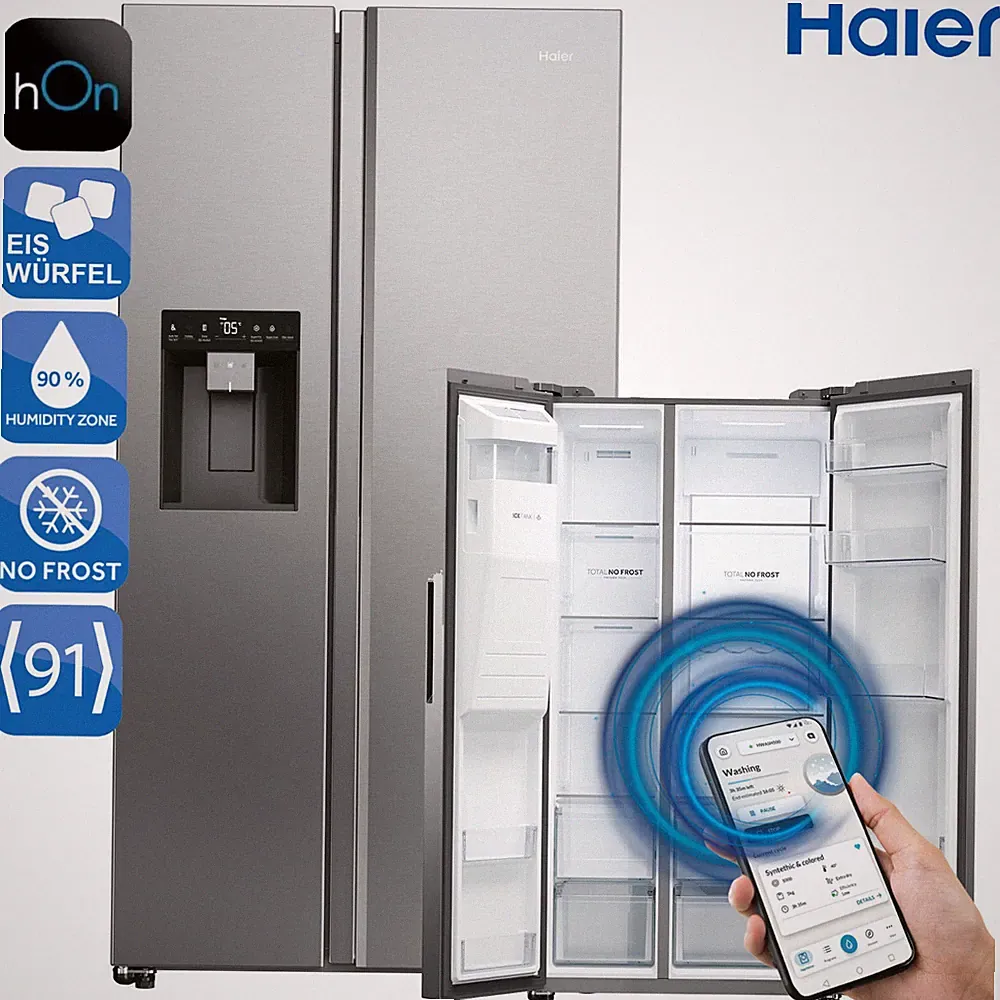 HAIER HSW79F18CIMM Side by Side Kühlschrank Total No Frost Wasser- und Eiswürfel