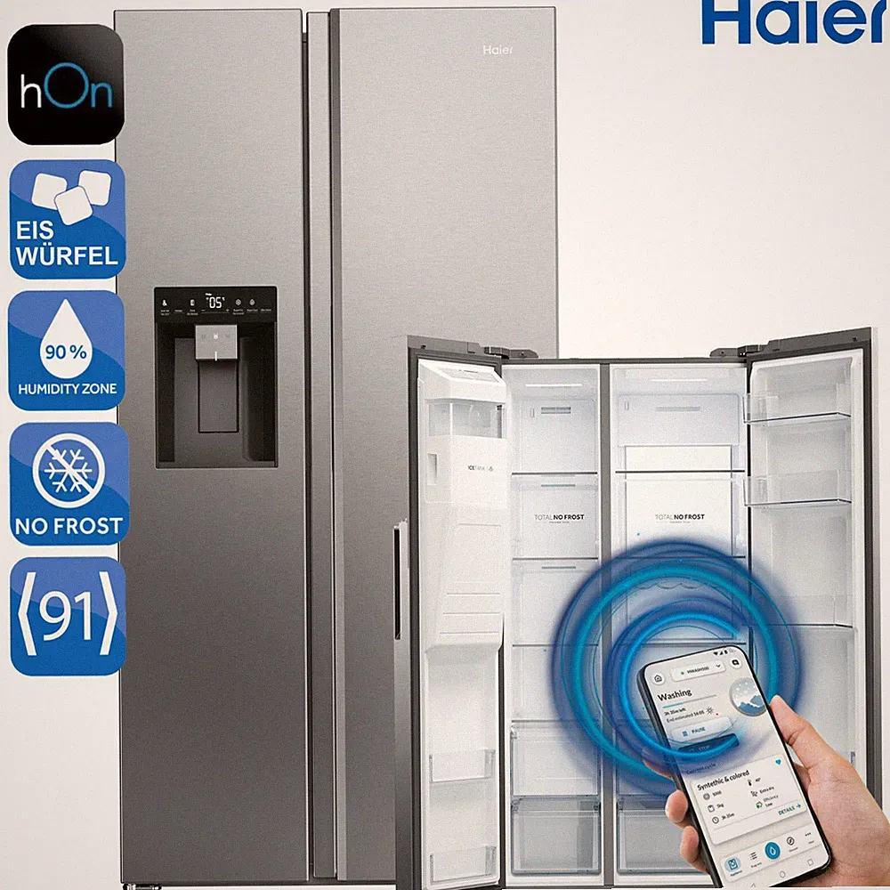 HAIER HSW79F18CIMM Side by Side Kühlschrank Total No Frost Wasser- und Eiswürfel