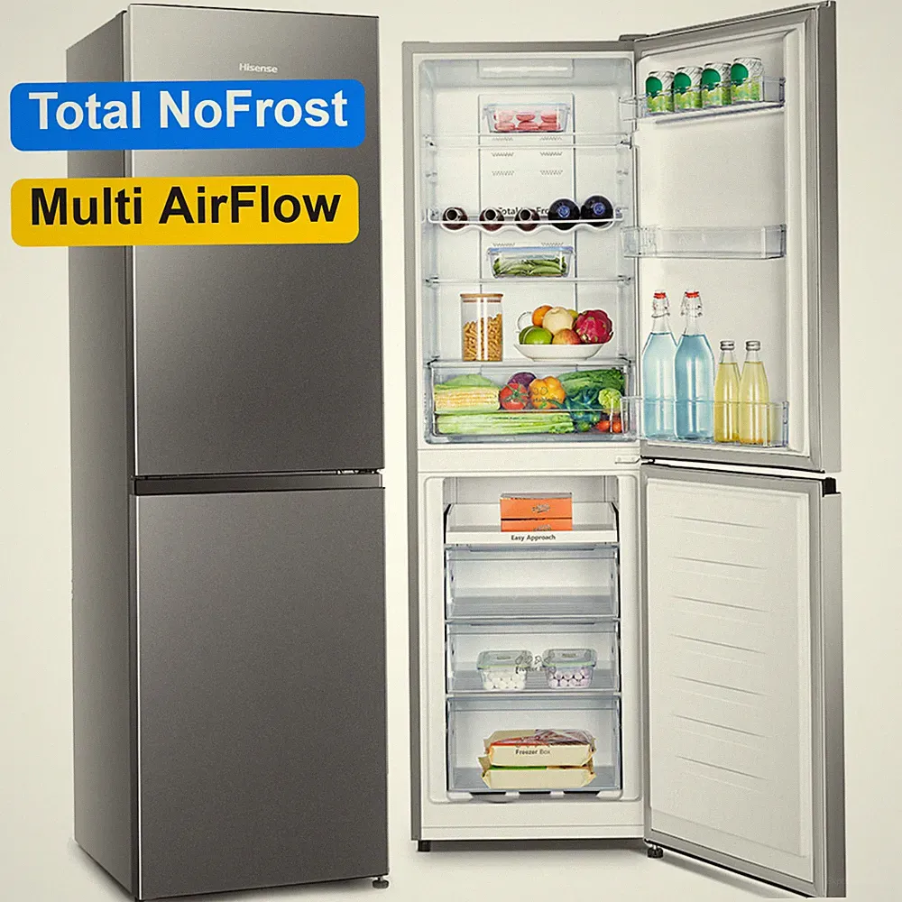 Hisense Kühl Gefrierkombination NoFrost Edelstahl Kühlschrank Kombi 256 L NEU