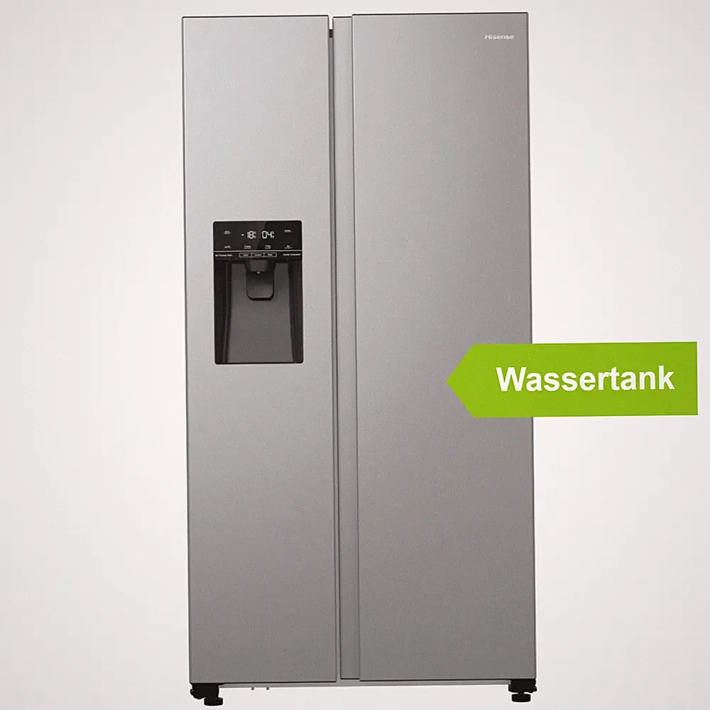 Hisense Side-by-Side Kühlschrank Edelstahl NoFrost 566 Wasserspender Eisbereiter