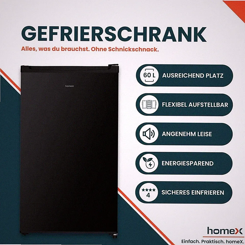 gefrierschrank schwarz freistehend