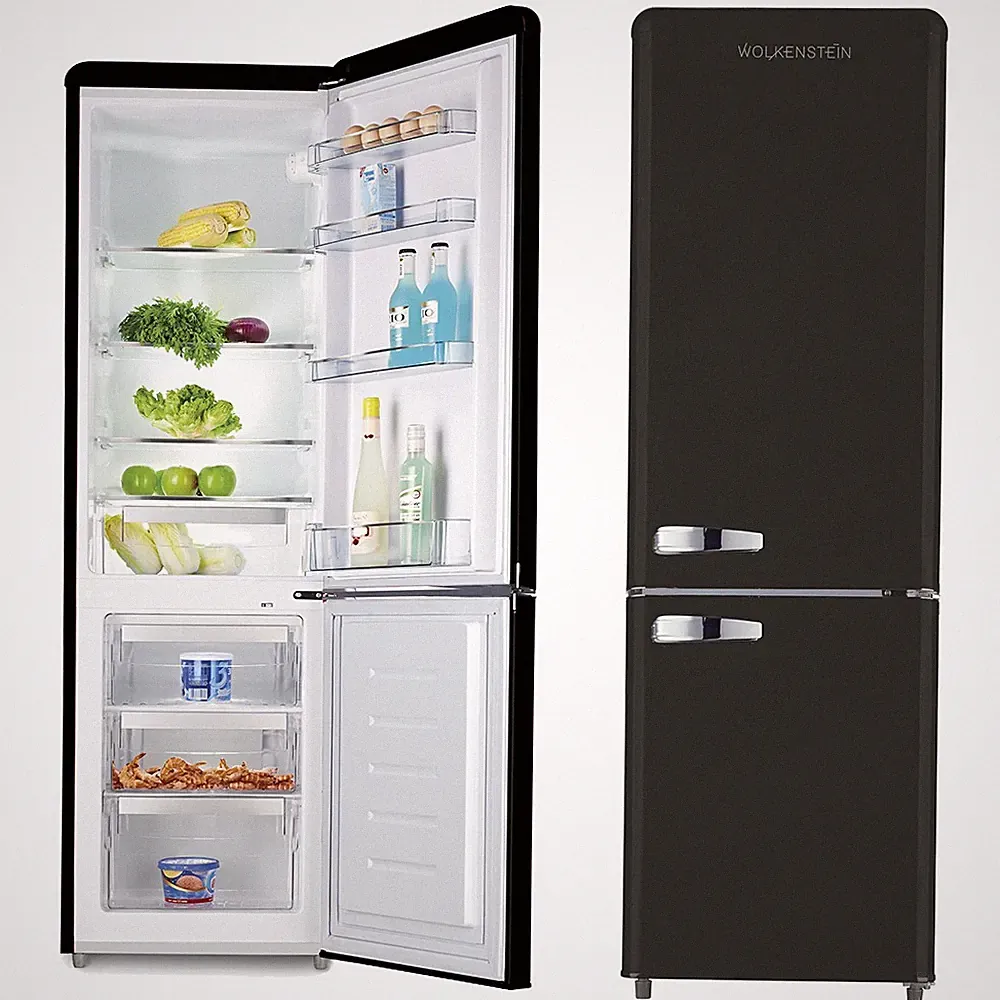 Kühl Gefrierkombination Kühlschrank Retro schwarz Nostalgie freistehend 249L NEU