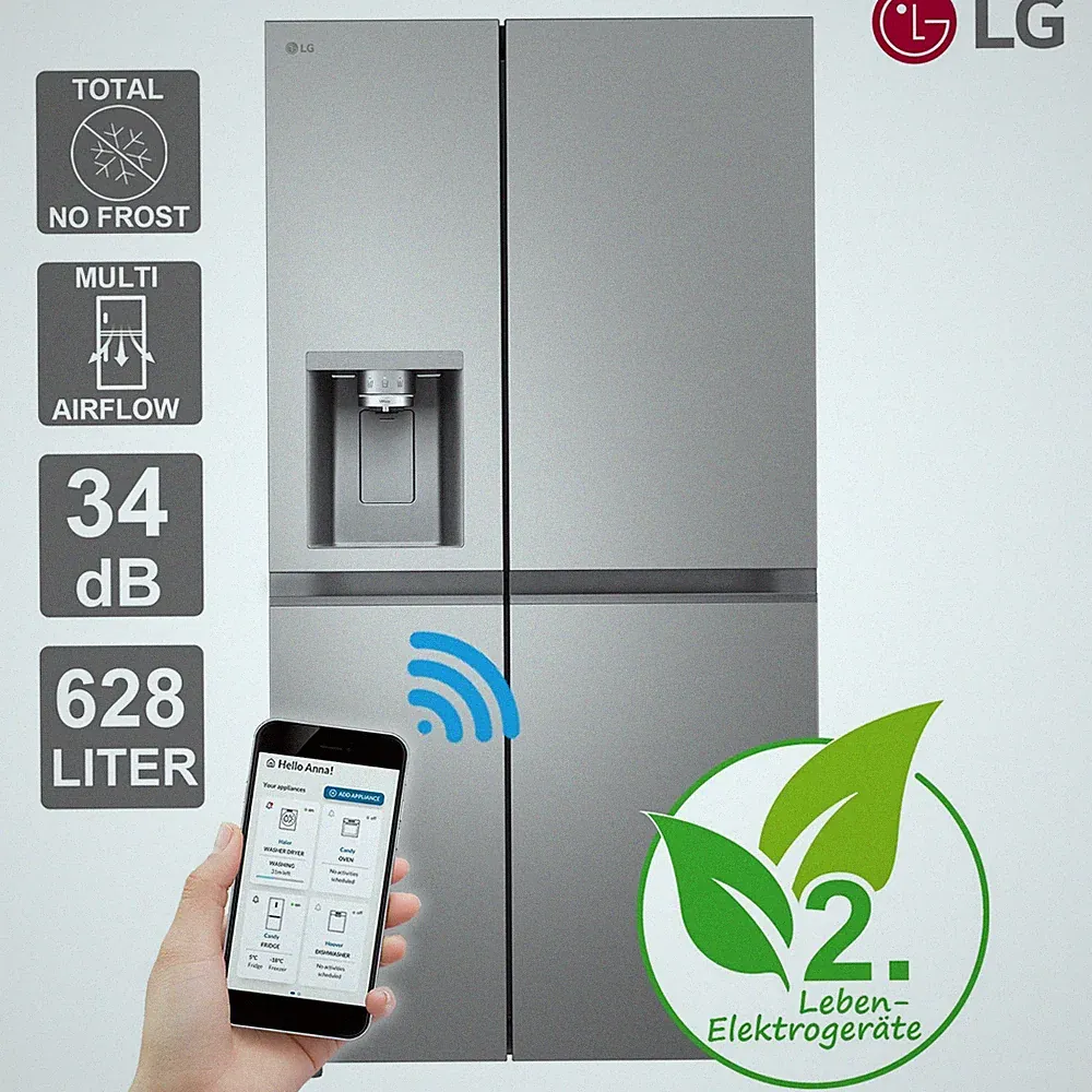 LG GSLE81PYBC Side-by-Side Wassertank ThinQ® App Prime Silver RO_GSLE81PYBC_R