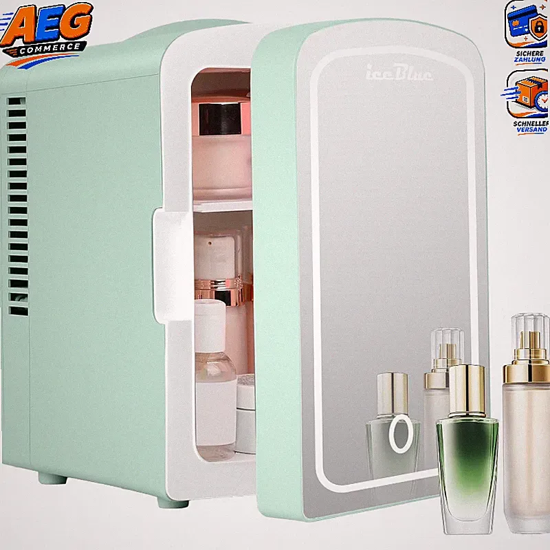 Mini-Kühlschrank 4L Kompakt LED-Licht für Getränke Auto Zuhause Kosmetik