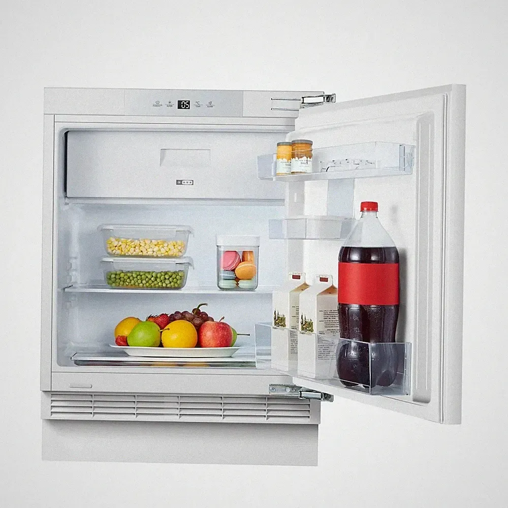 PKM Unterbau Kühlschrank mit Gefrierfach 121L 81,8cm hoch Tür-offen-Alarm