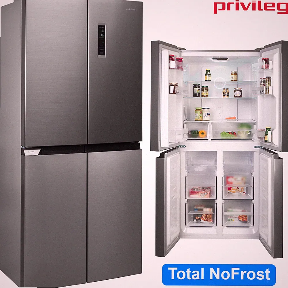 Privileg French Door Kühl-Gefrierkombination NoFrost Standkühlschrank Edelstahl