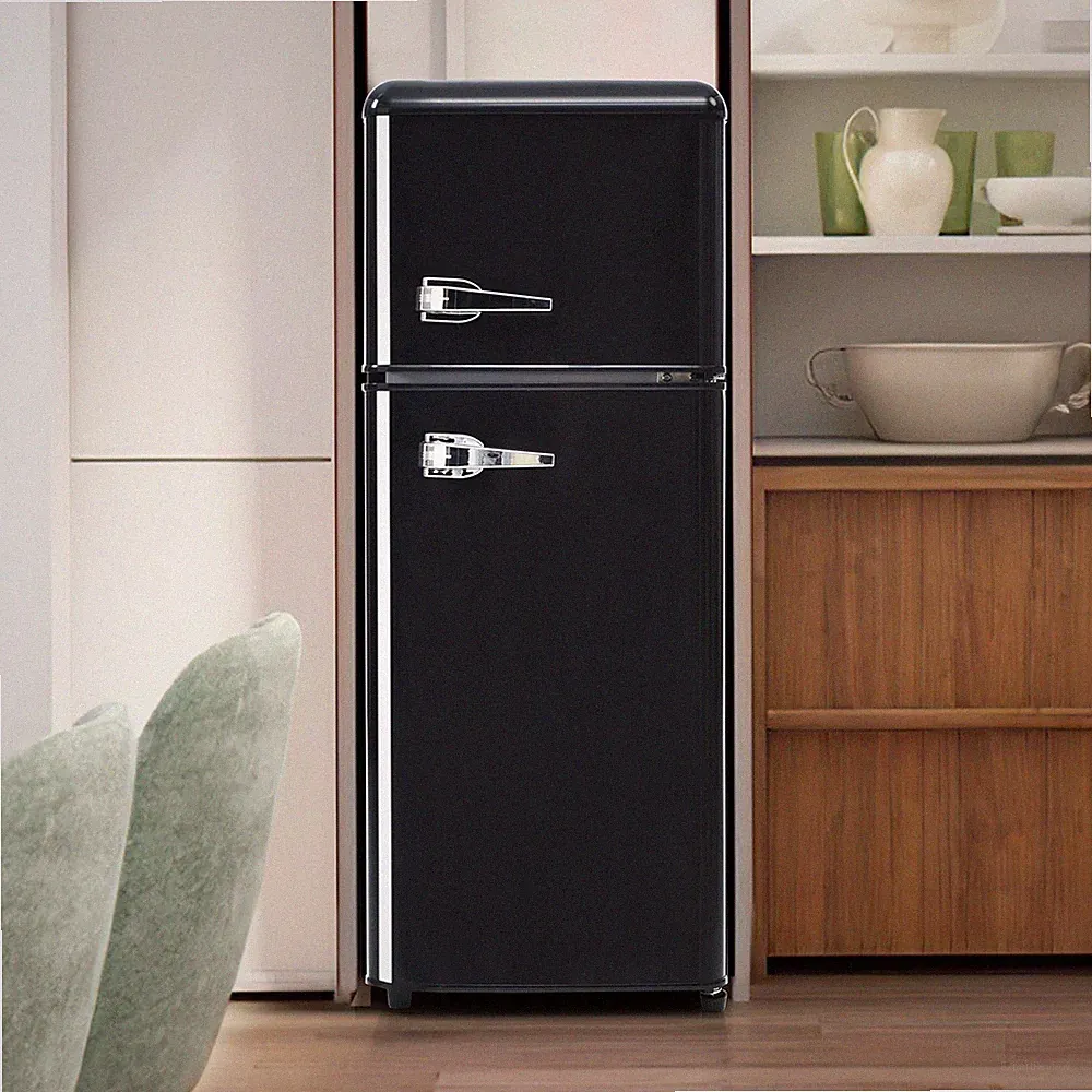Retro-Kühlschrank. Kühl-Gefrier-Kombination, 105.5 cm hoch, zweitürig, 92 L ~