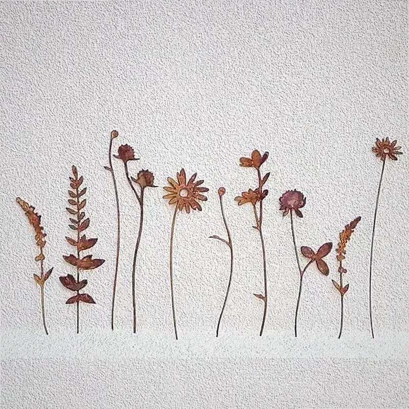 Rustikale Boho Wohndeko Minimalistische Pflanze Silhouette Metall Botanische Deko